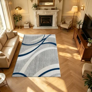 Curved Wave Pattern Area Rug