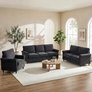 Chenille Sofa Set Thick Cushion