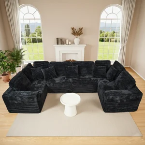 U-Shaped Sectional Sofa with Reversible Design