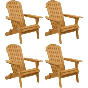 Set of 4 Weather-Resistant Adirondack Chairs