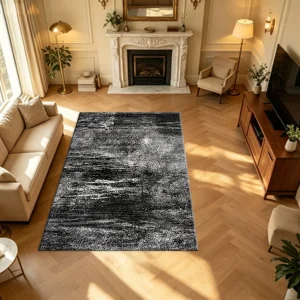 Black Grey Large Area Rug